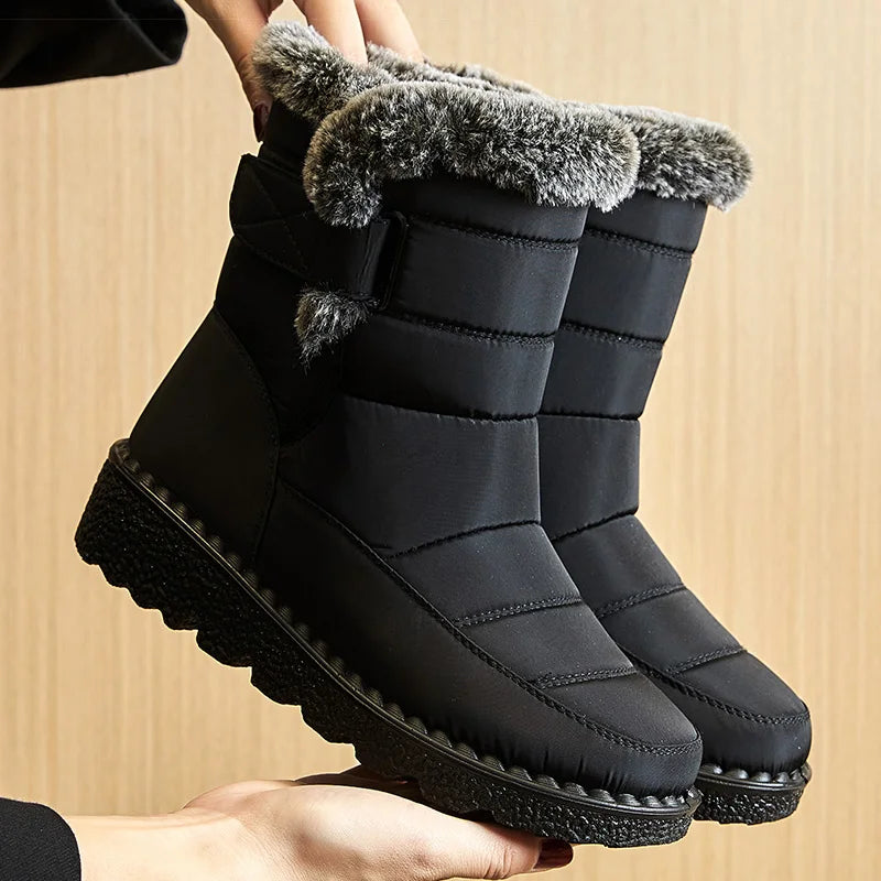 Women'S Boots 2025 Trend Winter Shoes for Woman Winter Boots Ankle Low Heels Botas Mujer Waterproof Snow Boots with Fur Shoes