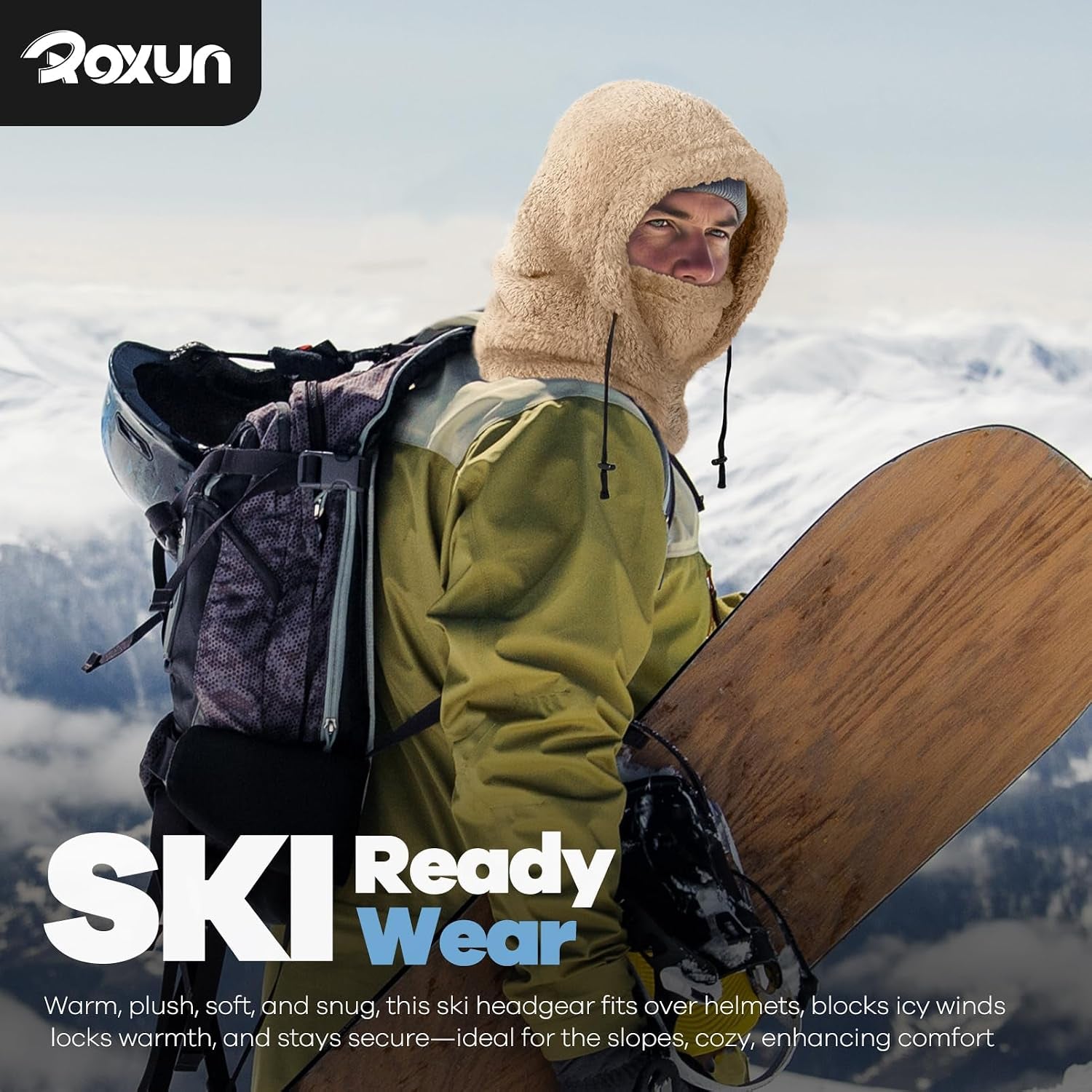 Ski Mask Fleece Balaclava, Windproof Face Mask Winter Warm Neck Cover