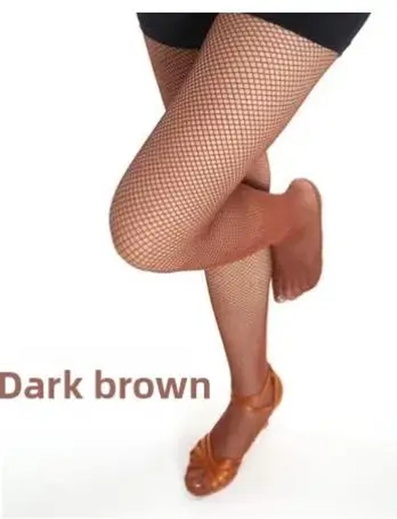 Professional Hard Mesh Tights Latin Dance Fishnet Stockings Competition Special Pantyhose Sole Non Slip Bone Line Oxford Socks