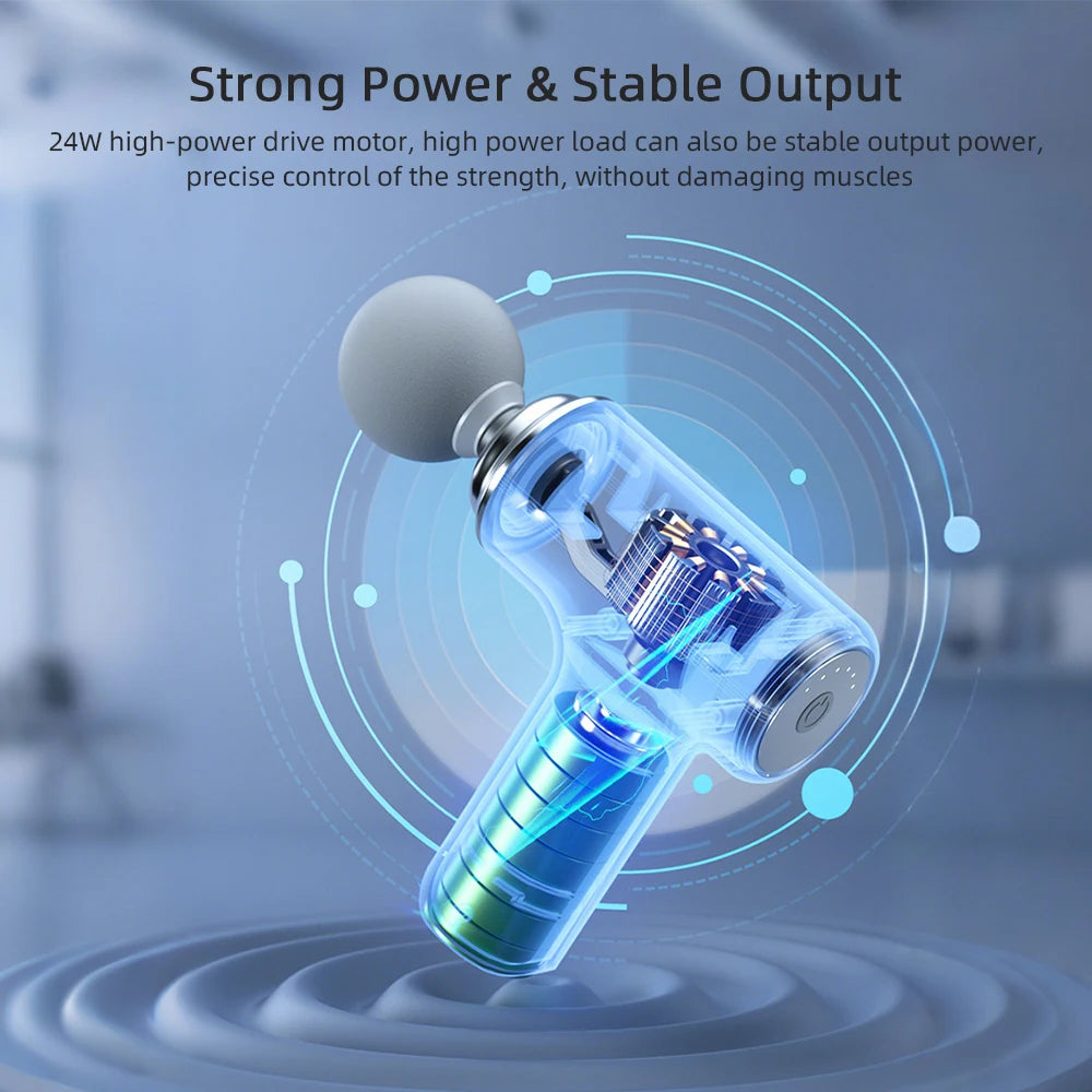 USB Portable Electric Massage Gun Mini Fascia Gun High Frequency Vibration Body Massage Gun Muscle Relaxation Fascia Masajeador
