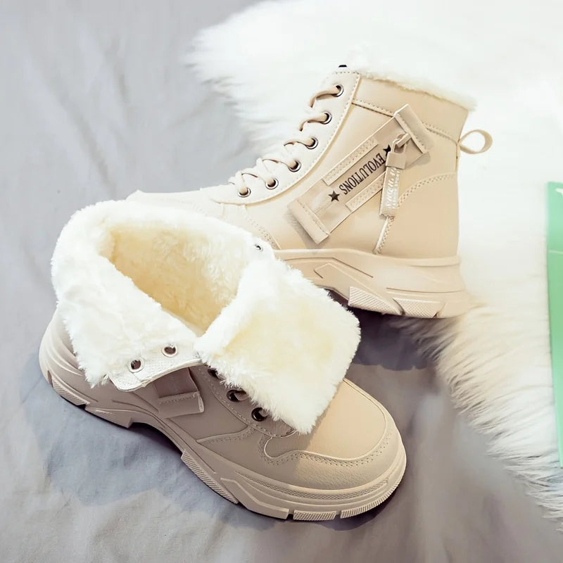 Women'S Ankle Boot, Short Boot, Winter Boot with Thick Lining and Insulation, Stylish and Versatile, Thick-Soled Winter Boot