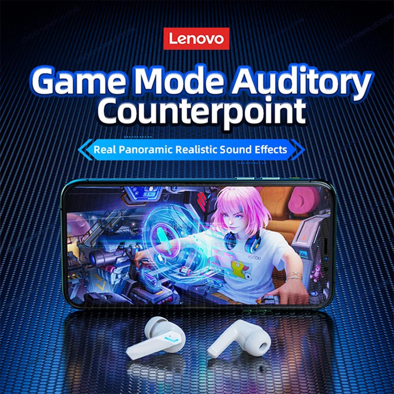 Lenovo GM2 Pro Wireless Gaming Earbuds – Low-Latency Bluetooth TWS with Mic