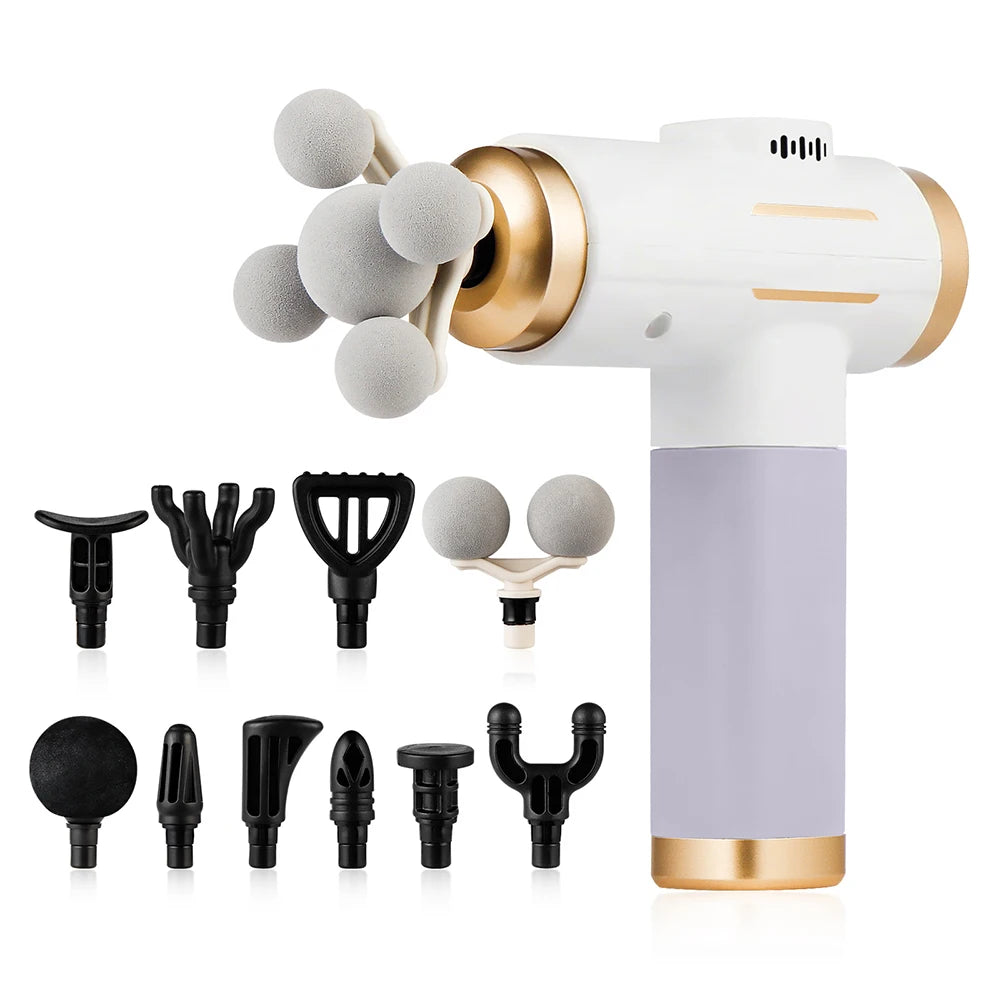 11-IN-1 Electric Massage Gun 99 Level Powerful Fascia Gun High-Frequency Vibration Body Massage Gun Arms Leg Muscle Masajeador