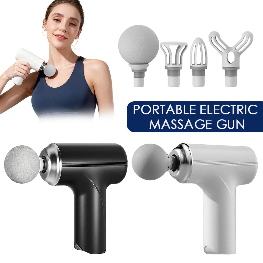 USB Portable Electric Massage Gun Mini Fascia Gun High Frequency Vibration Body Massage Gun Muscle Relaxation Fascia Masajeador