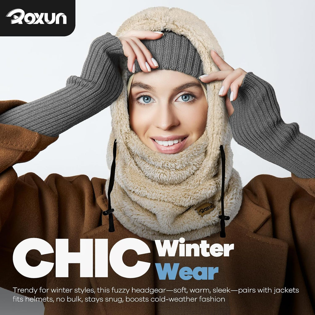 Ski Mask Fleece Balaclava, Windproof Face Mask Winter Warm Neck Cover