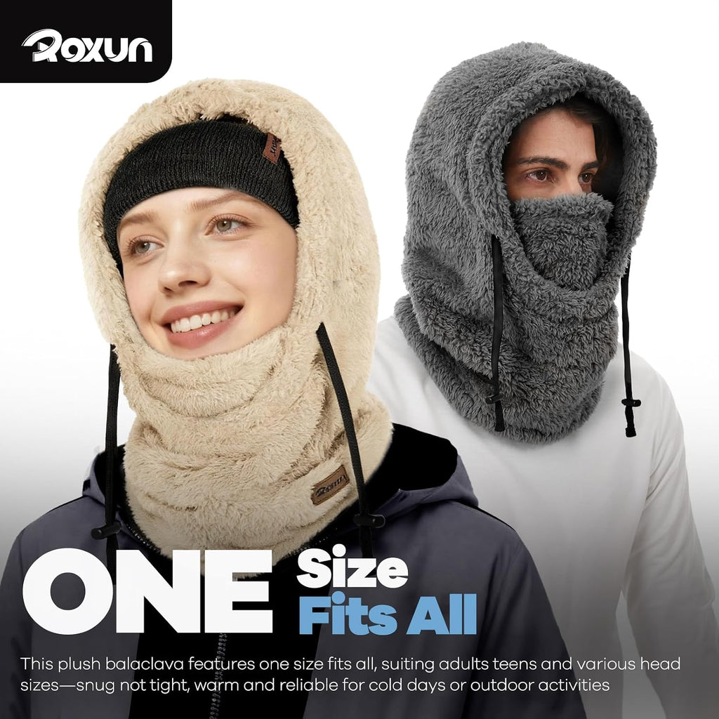 Ski Mask Fleece Balaclava, Windproof Face Mask Winter Warm Neck Cover